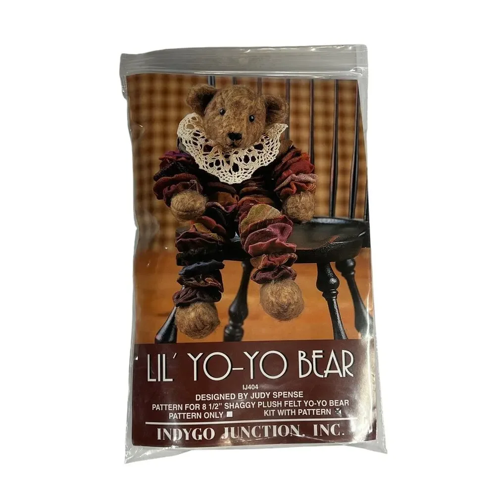 INDYGO JUNCTION Lil Yo Yo Bear Sewing Kit Judy Spence IJ404 Plush 8.5in NEW